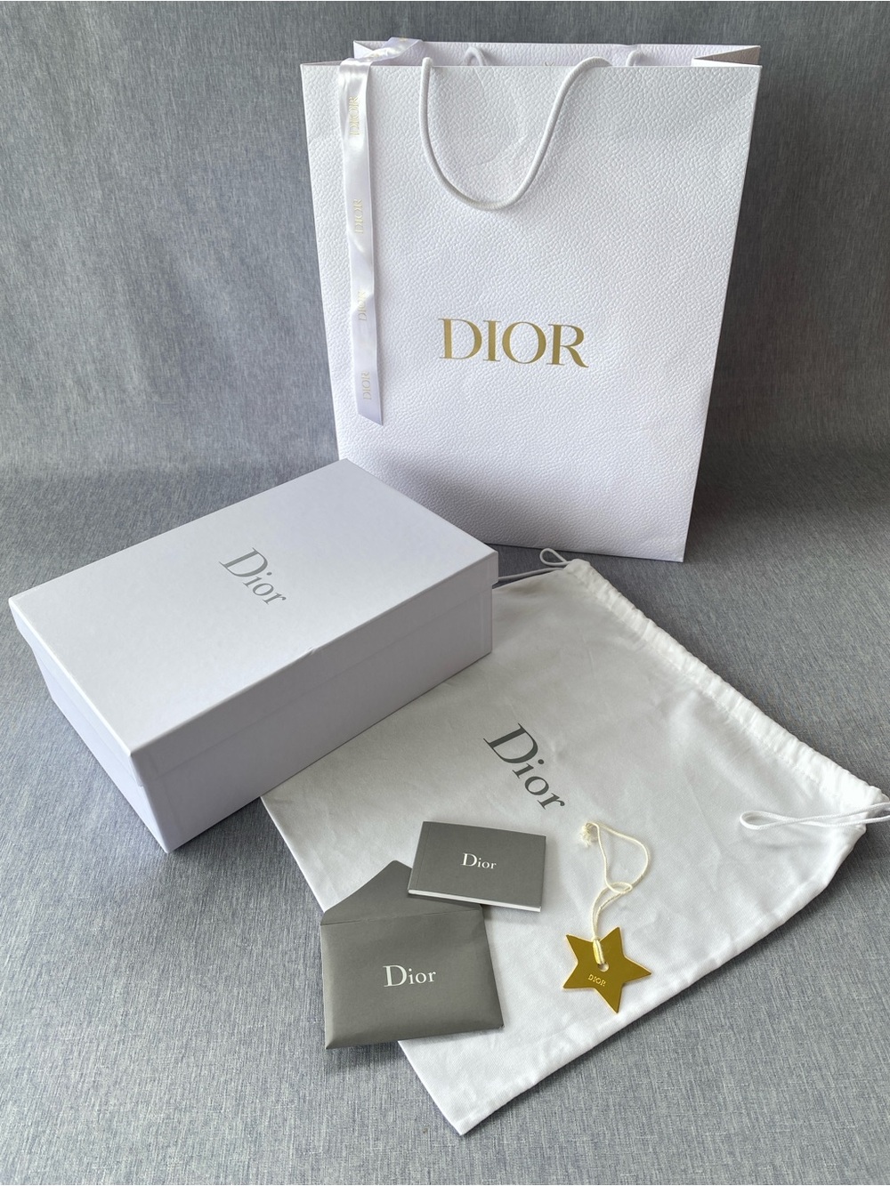 Authentic DIOR | Full Packaging Set - Box Dust Bag Shopping Bag Booklet Charm
